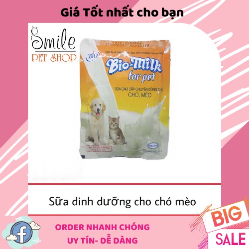 Sữa bột dinh dưỡng cho chó mèo Bio Milk For Pet 100g - Smile Pet Shop