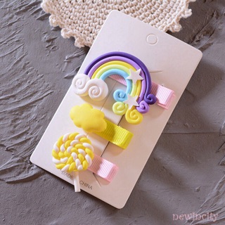 Set 3 kẹp tóc cầu vồng cho bé gái
