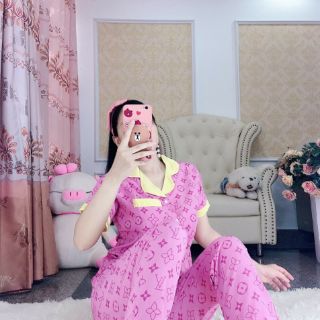 Bộ pijama tay ngắn quần dài lụa hàn siêu mát