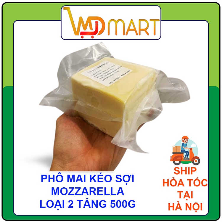 Phô mai MOZZARELLA kéo sợi Đức khối 500g làm pizza, hotdog, phô mai que,...