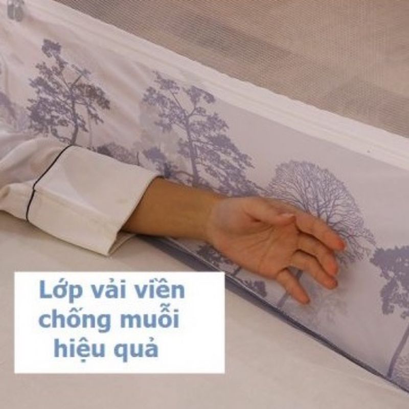 Màn chụp tự bung đỉnh vuông_Mẫu mùng chụp tự bung người lớn chống muỗi gấp gọn