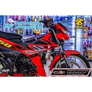 tem rời satria đỏ đen bạc phong cách zin