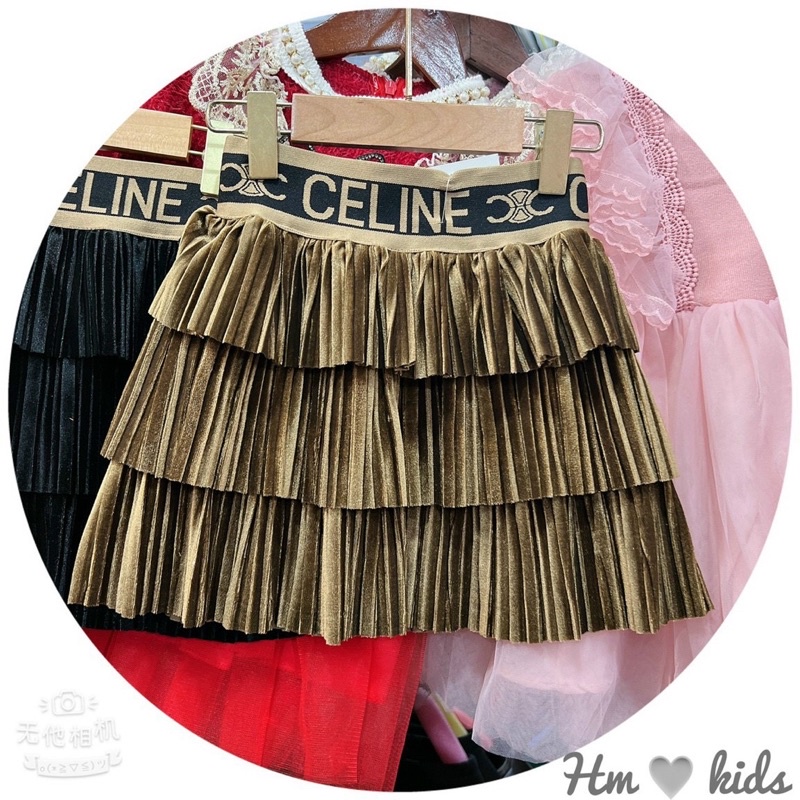 Chân váy Nhung xếp ly 3 tầng siêu đẹp cho bé gái 12-40kg