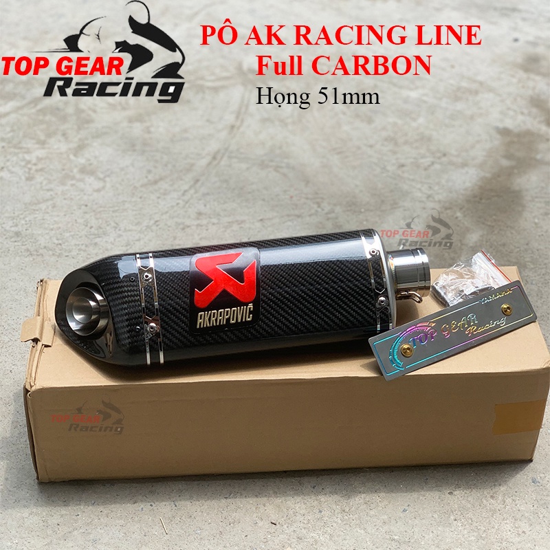 Pô Akrapovic Racing Line Full Carbon Họng 51mm