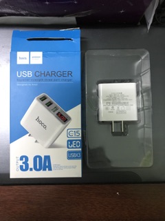 CỐC SẠC NHANH HOCO 3 cổng Output: DC5V-3.0A MAX