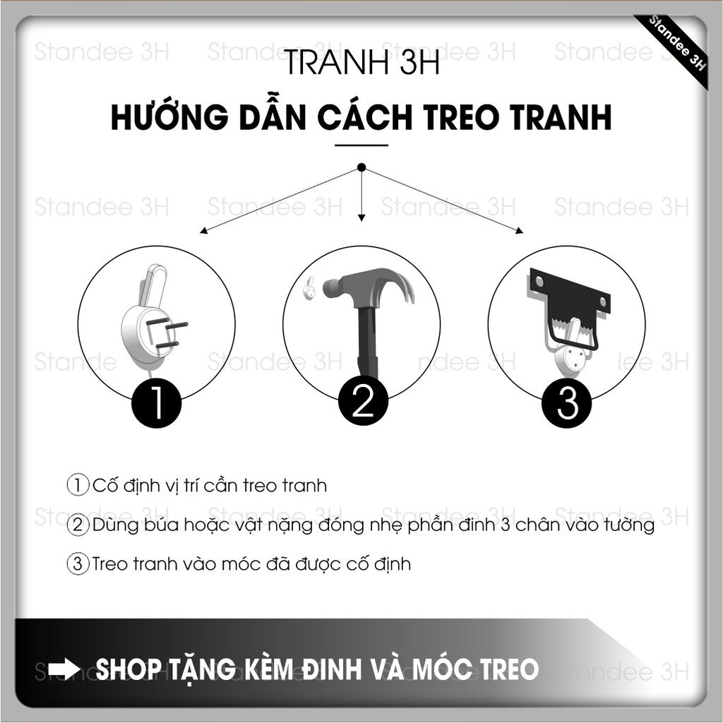 Tranh treo tường canvas có khung viền cao cấp, Tranh treo phòng khách, phòng ngủ, cầu thang | 3H
