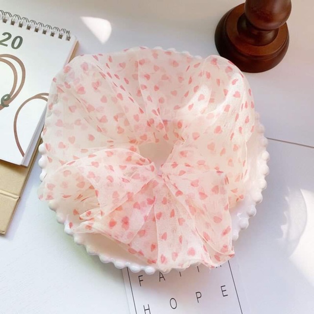 Chun cột tóc vải voan Scrunchie siêu to