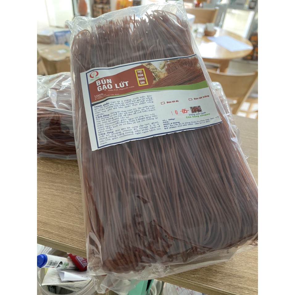 Bún Gạo Lứt Đỏ Hữu Cơ Tự Nhiên - Không hóa chất - không phẩm màu - không chất bảo quản - 500gr