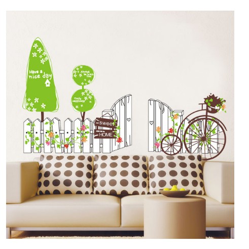 Decal trang trí hình hàng rào cổ tích