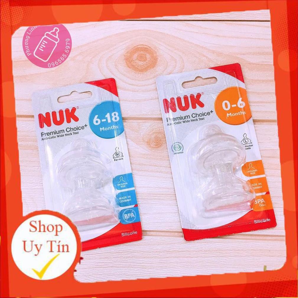 ⛔  Bộ 2 Núm Ti NUK Premium Choice+ Cao Su, Silicon