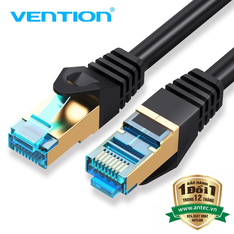 Dây cáp mạng Patch Cord CAT7 VENTION SSTP hỗ trợ đường truyền 10 Gbps, dài 10m/15m/20m - Hàng chính hãng