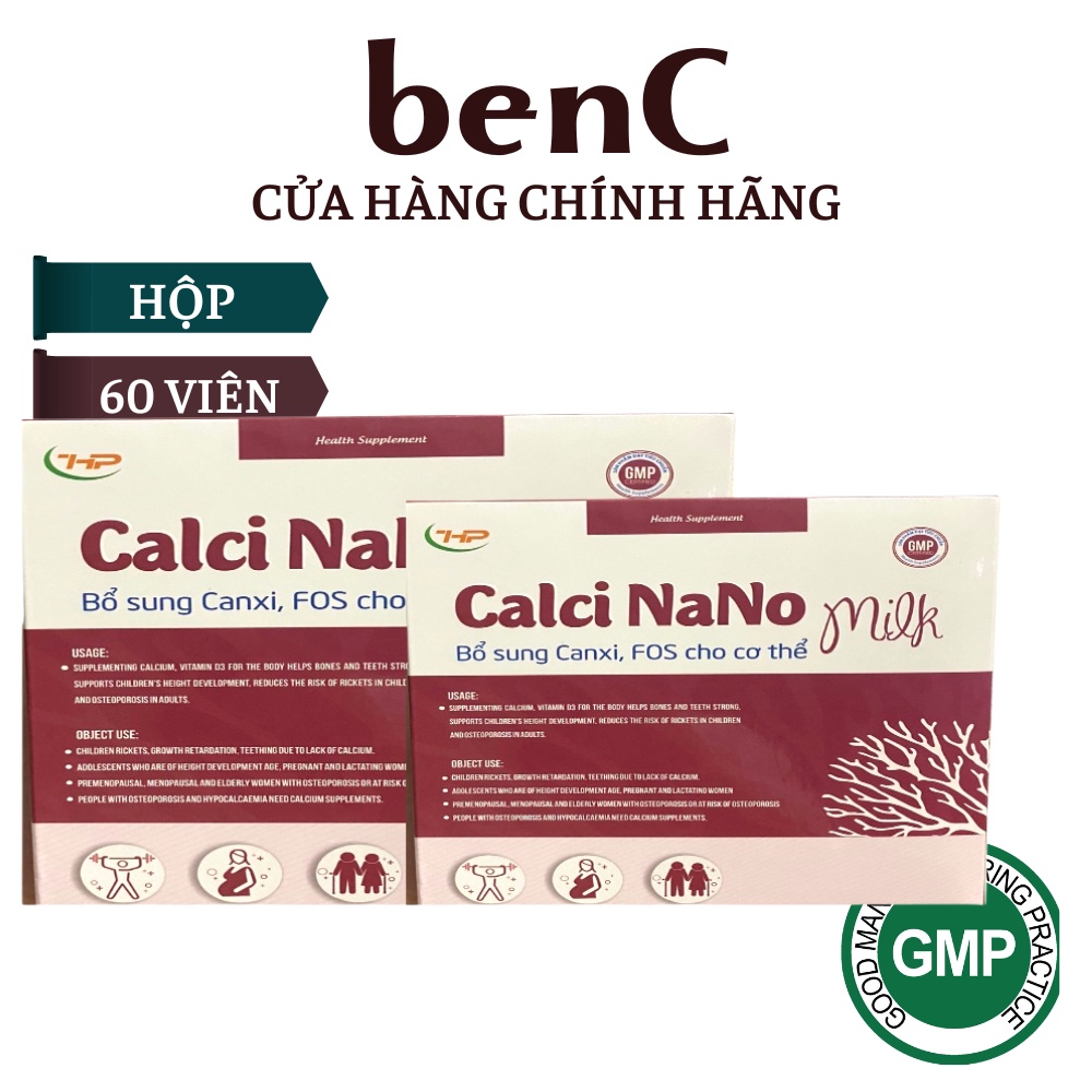 Canxi Calci Nano milk hộp 20 ống dành cho bé, bà bầu và người cao tuổi bố sung canxi, Vitamin D3, MK7 cho cơ thể