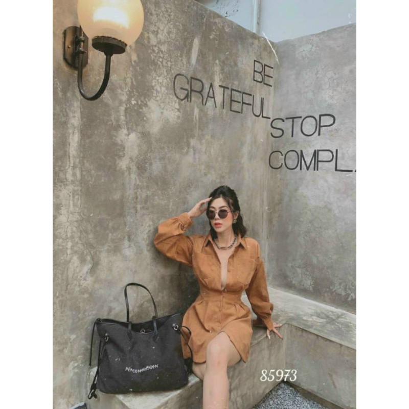 Váy công chúa dự tiệc cổ sơ mi tay dài vải mát đi chơi đi biển hàng cao cấp - 85973 | BigBuy360 - bigbuy360.vn