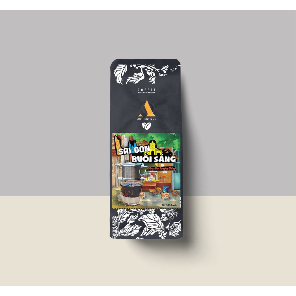 Cà phê Sài Gòn Buổi Sáng 250gr - Robusta &amp; Arabica - Gu truyền thống | Authentique Coffee