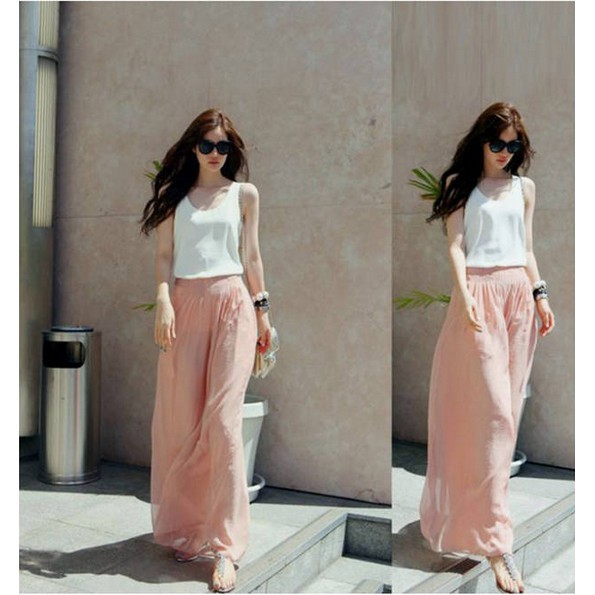 Quần dài chất Chiffon thiết kế dáng rộng che khuyết điểm | BigBuy360 - bigbuy360.vn