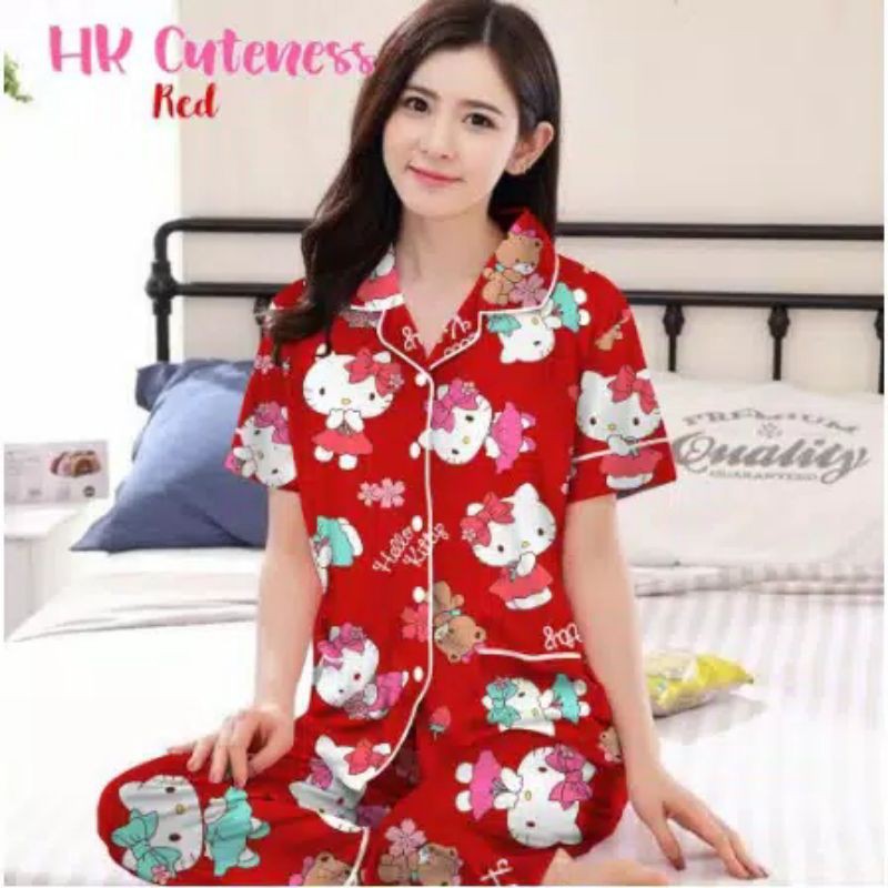 Bộ Đồ Ngủ Pijama In Hình Hello Kitty Nhiều Màu Sắc Dành Cho Người Lớn