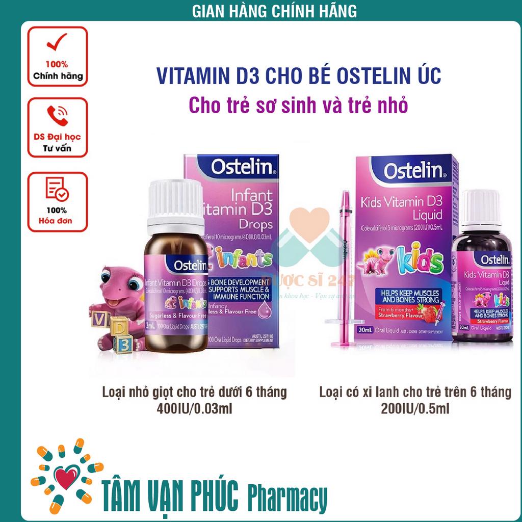 [Chính hãng] Vitamin D3 Ostelin kid liquid 20ml và Ostelin Infant Drop 2,4ml bổ sung cho bé