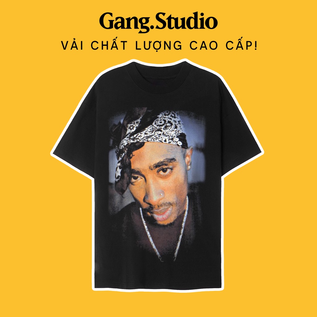 Áo thun Tupac Vintage Hiphop tay lỡ vải cao cấp phong cách nặng động, form siêu đẹp in hình Rapper T