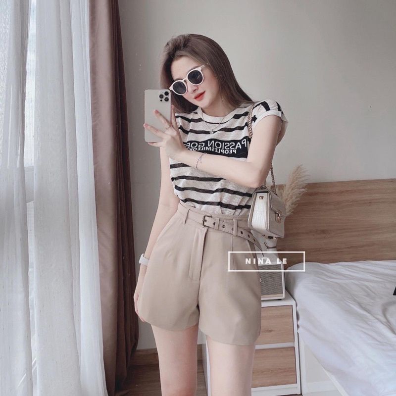ÁO ÔM BODY TAY PHỒNG XÁC NÁCH XINH PHỐI SỌC p312