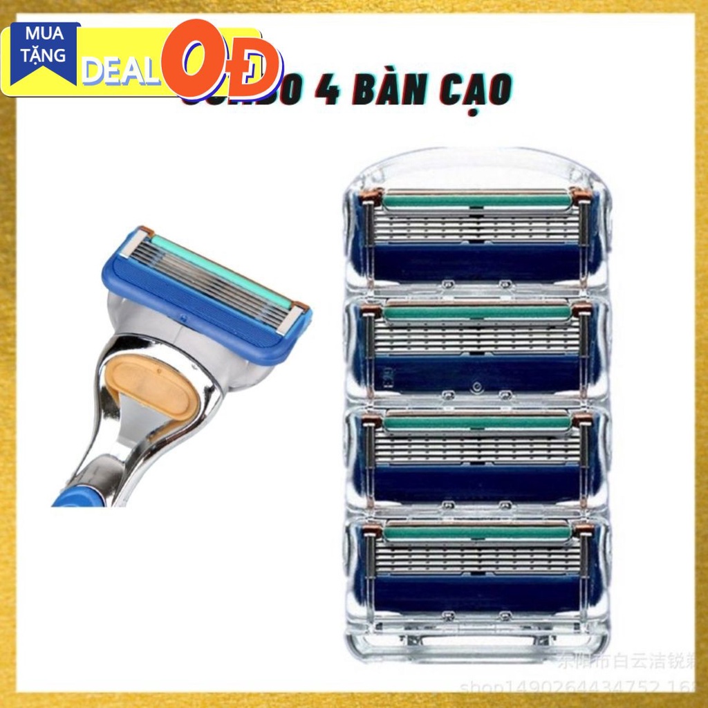 Combo 4 đầu cạo dao cạo râu 5 lưỡi Gillette Fusion/Proglide/Proshield (bất chấp các loại râu)