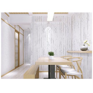 Decal 5m giấy dán tường có sẵn keo dán - sọc gỗ trắng (HOT)