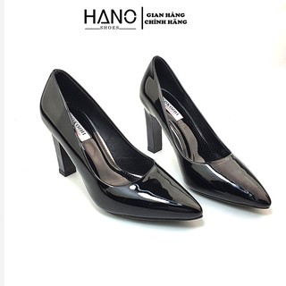 Giày Cao gót mũi nhọn 9p/9cm Công Sở đế vuông nhỏ da bóng mềm sang chảnh chuẩn xịn VNXK HANO