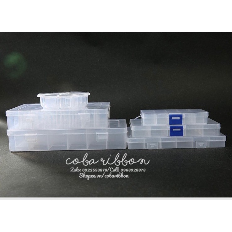 Hộp nhựa nhiều ô có vách ngăn đựng hạt, trang sức