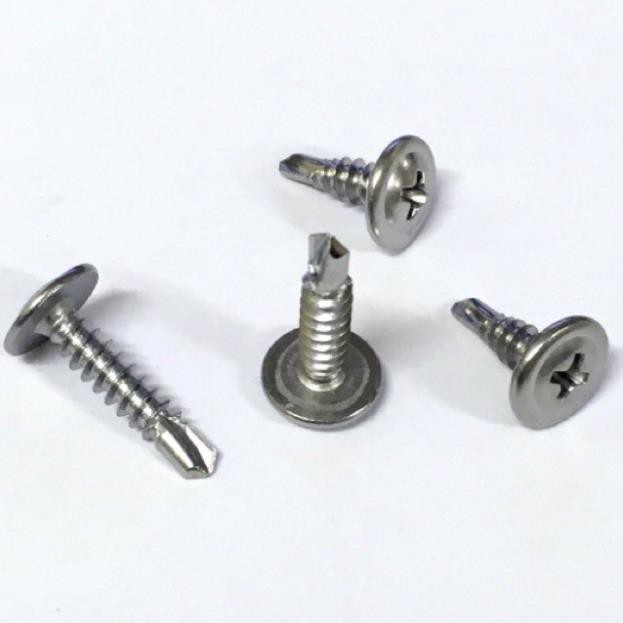 Vít tự khoan đầu dù inox 1kg/gói. Bộ 100 con vít tự khoan đầu dù SUS 410