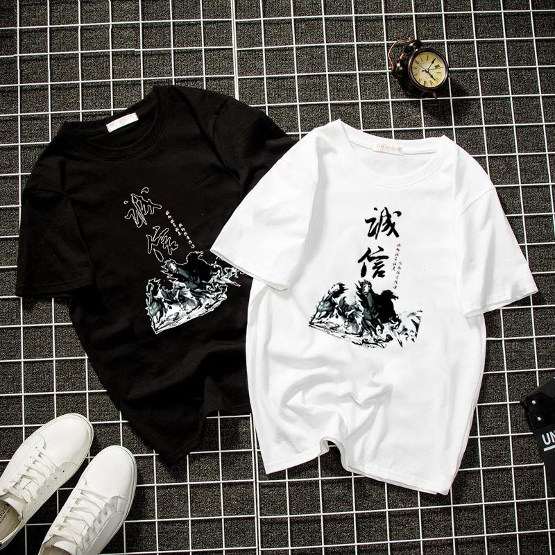 Áo thun unisex form rộng chữ kiểu cá tính vải dày mịn 2019T1418