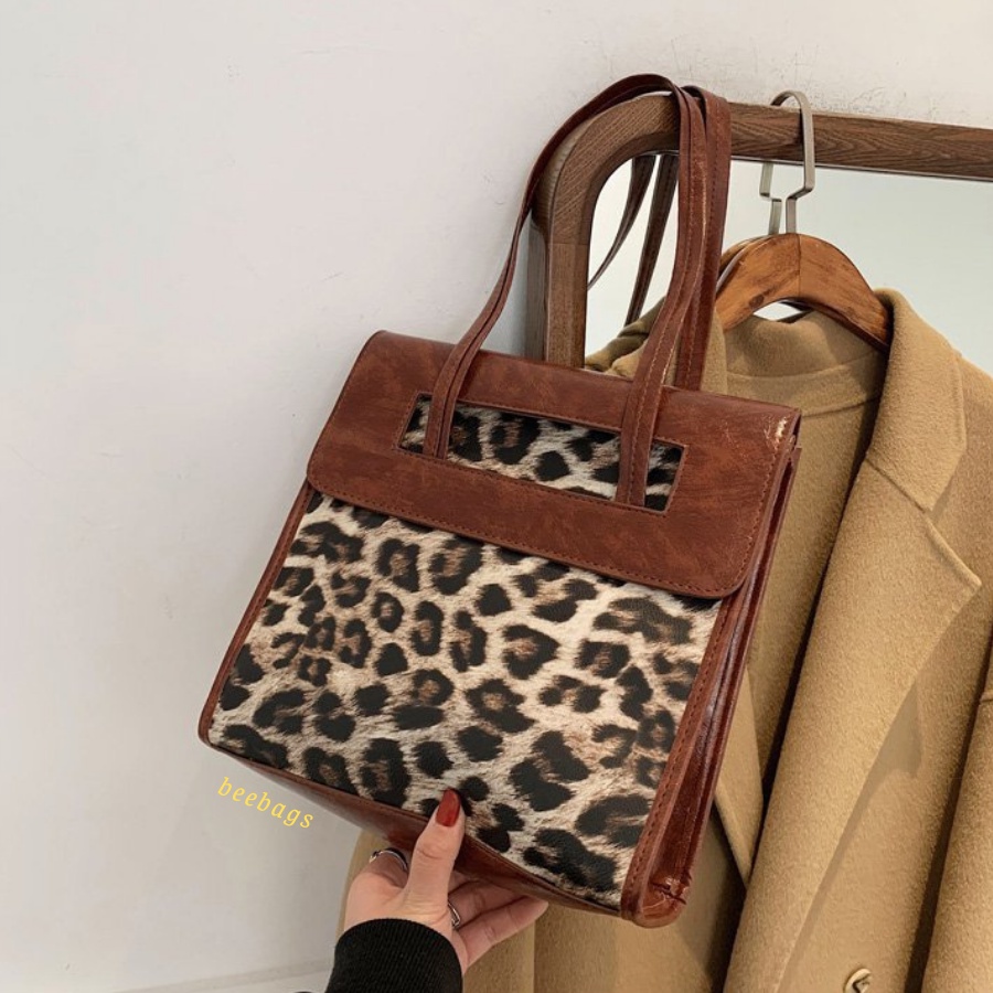 Túi Tote Họa Tiết Da Báo Sang Chảnh Đi Làm, Đi Chơi Vừa Ipad | TX18 | Túi Đeo Vai Da Báo Cá Tính, Phong Cách Dễ Phối Đồ