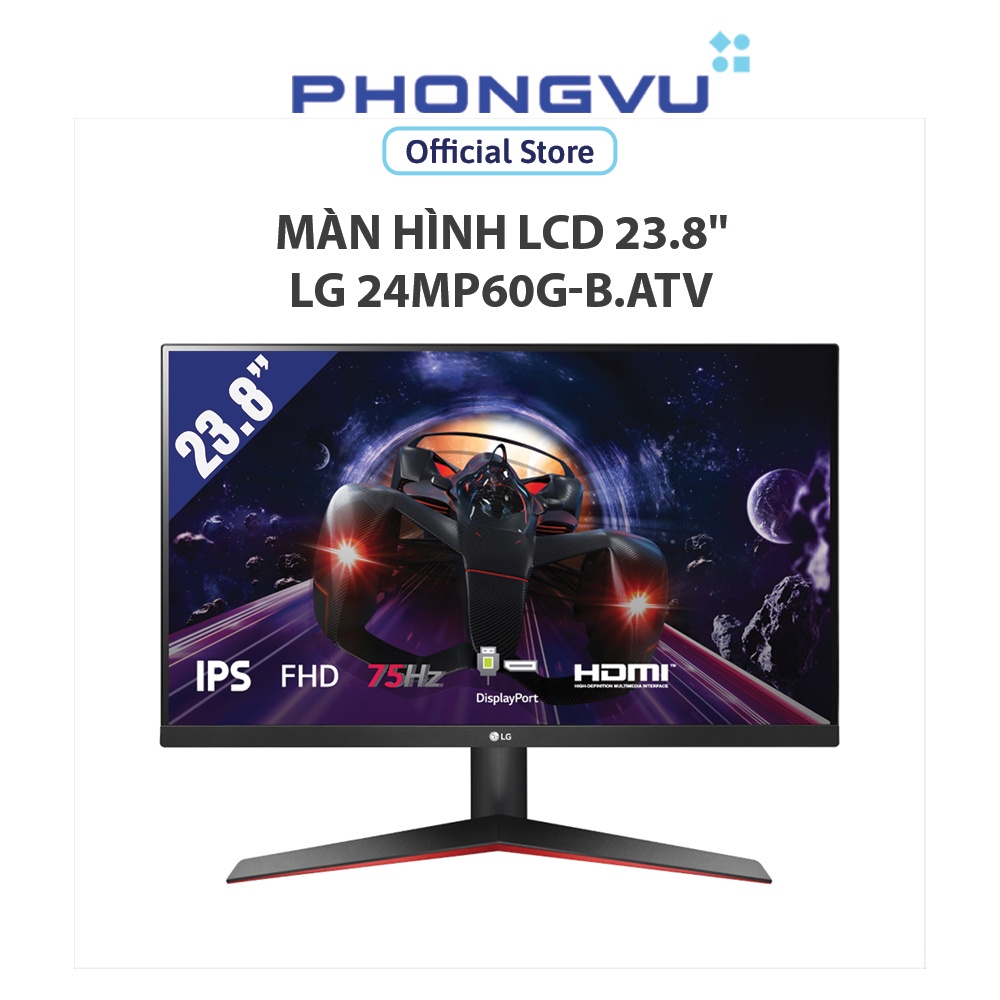 Màn hình LCD 23.8'' LG 24MP60G-B.ATV (1920 x 1080,IPS,75Hz,1ms, AMD Freesync) - Bảo hành 24 tháng