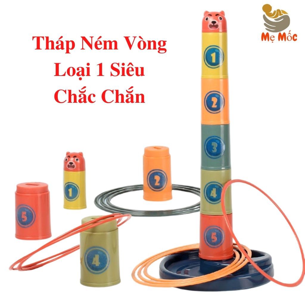 Đồ Chơi Tháp Ném Vòng Nhiều Màu Sắc Cho Bé Nhận Biết Số Và Rèn Luyện Khả Năng Khéo Léo - Shop Mẹ Mốc ,TNV