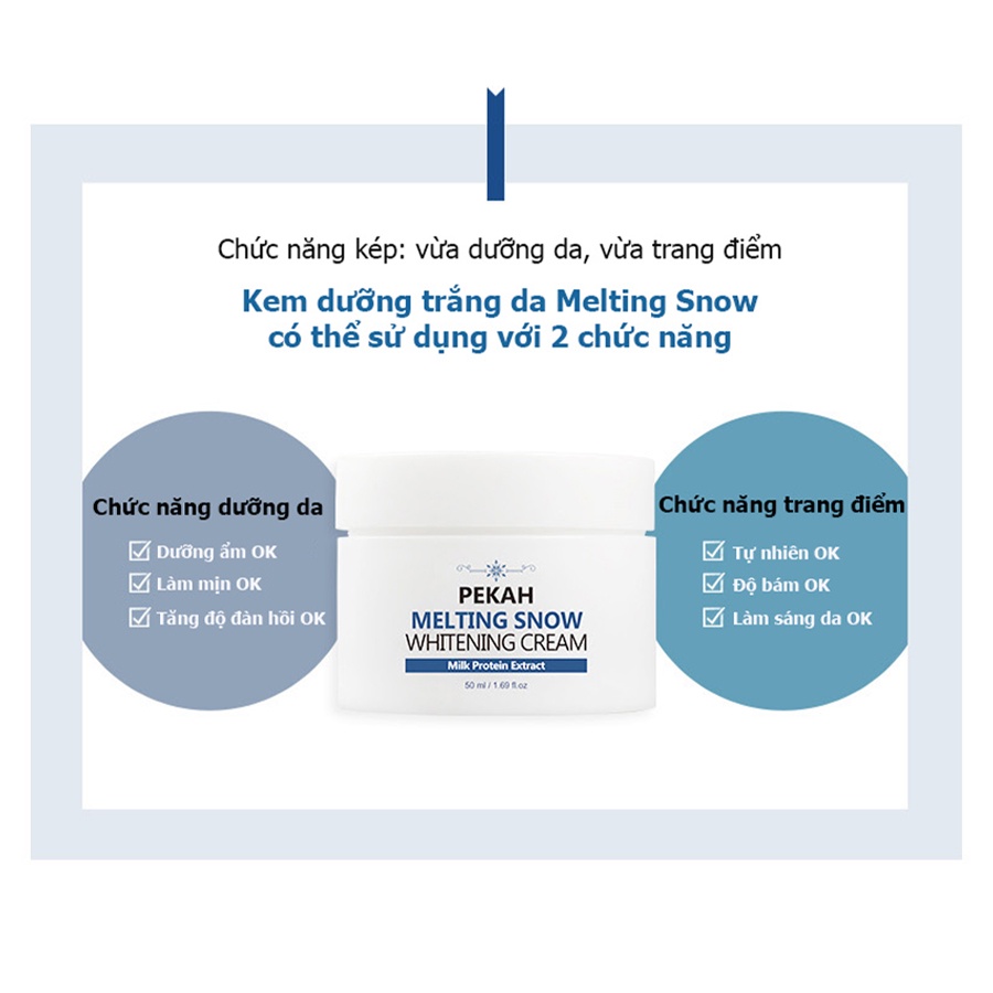 Kem Dưỡng Trắng Nâng Tone Pekah Melting Snow Whitening Cream 50ml - K2V Shop