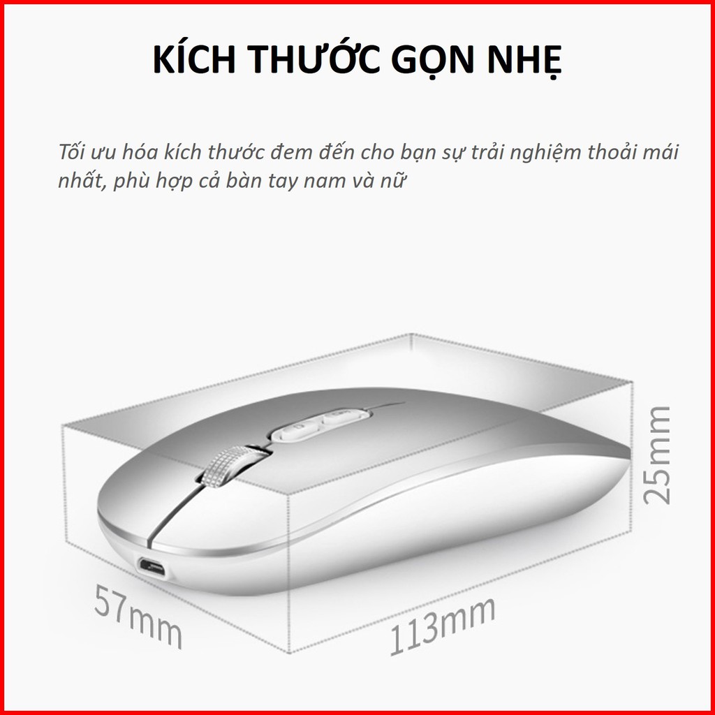 Chuột Không Dây Wireless 2.4G Tự Sạc Có Nút Điều Chỉnh DPI, chuột văn phòng CAO CẤP M103