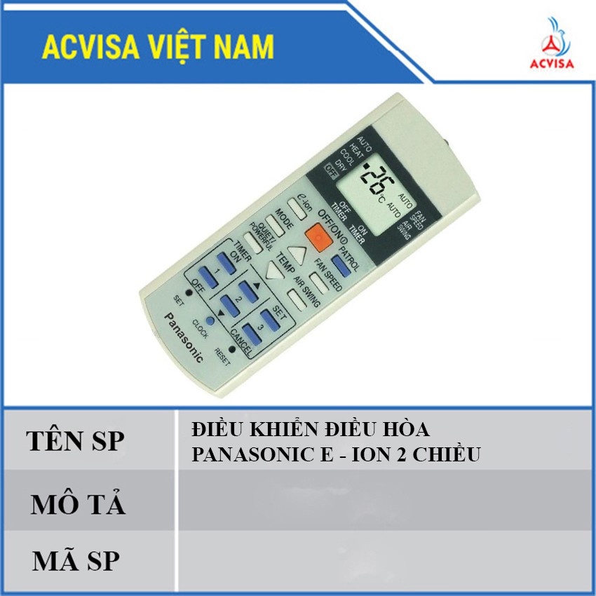 Remote - Điều khiển các dòng điều hòa Panasonic ⚡Sẵn Hàng⚡