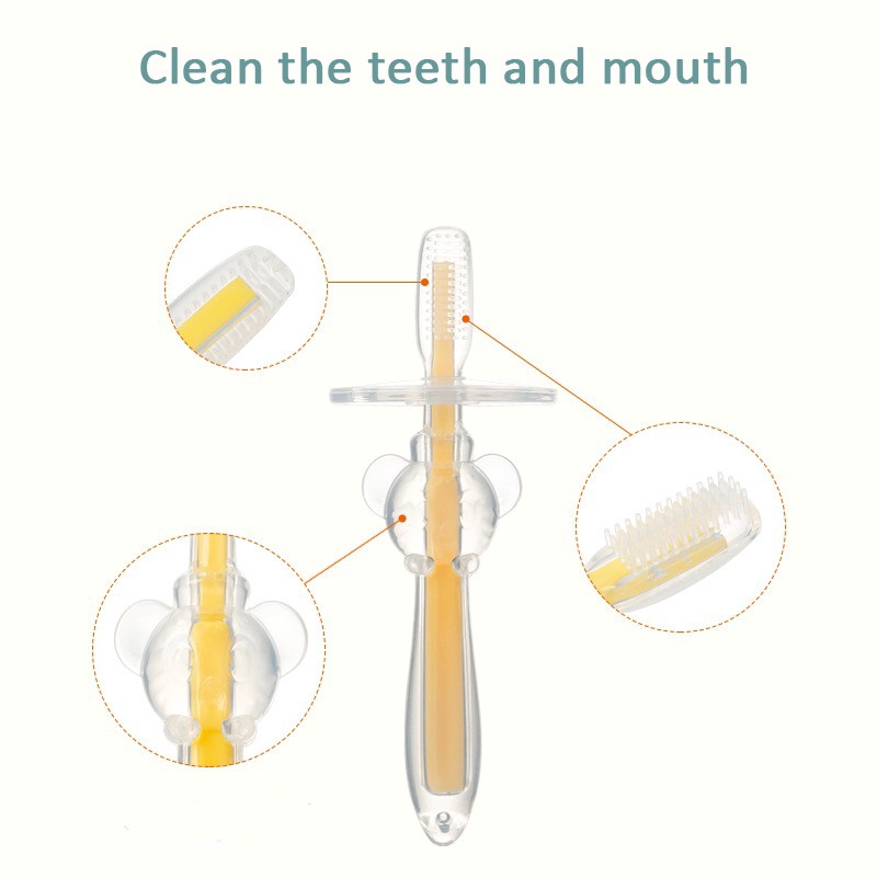 Bàn Chải Đánh Răng Bằng Silicone Mềm Mại Tiện Dụng Cho Bé
