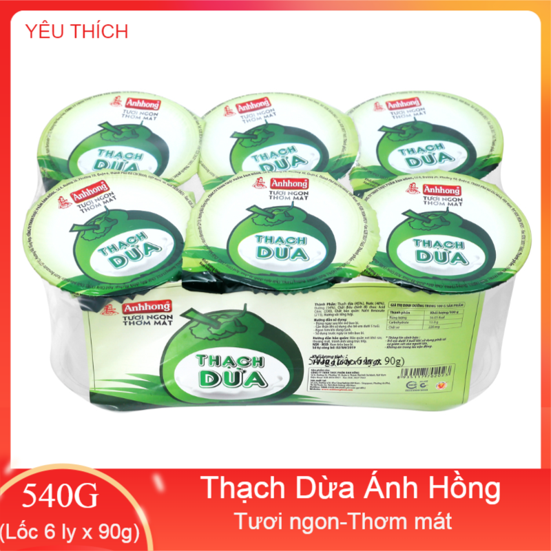 Thạch Dừa Ánh Hồng 540g (Lốc 6 ly x 90g)