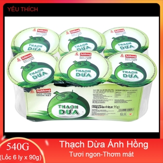 Thạch Dừa Ánh Hồng 540g (Lốc 6 ly x 90g)