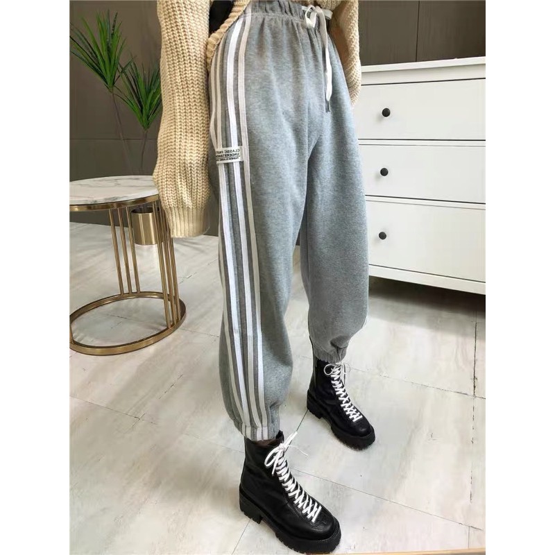 Free Ship - Quần Jogger Nữ 3 Sọc Thể Thao Bo Chân Chất Da Cá | WebRaoVat - webraovat.net.vn