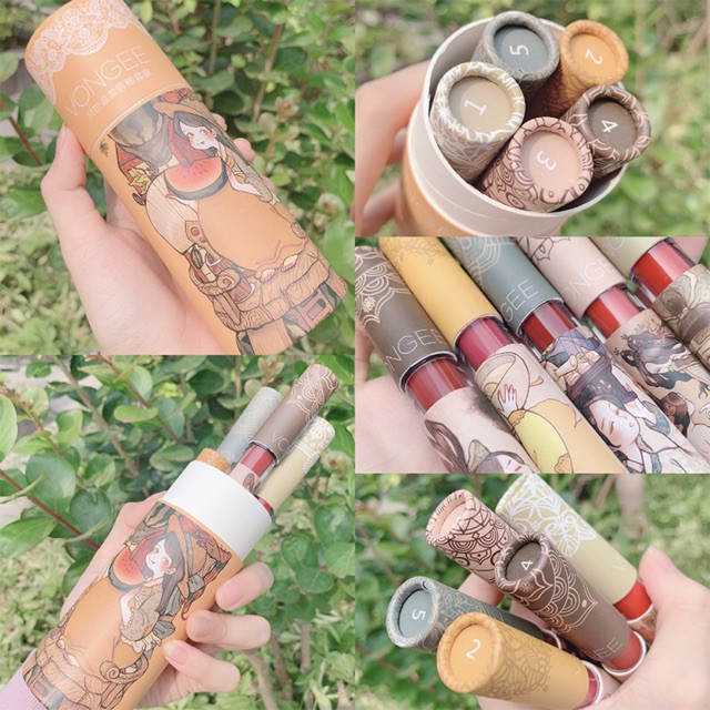 Sét 5 cây son kem MUGE LEEN cổ trang full hộp