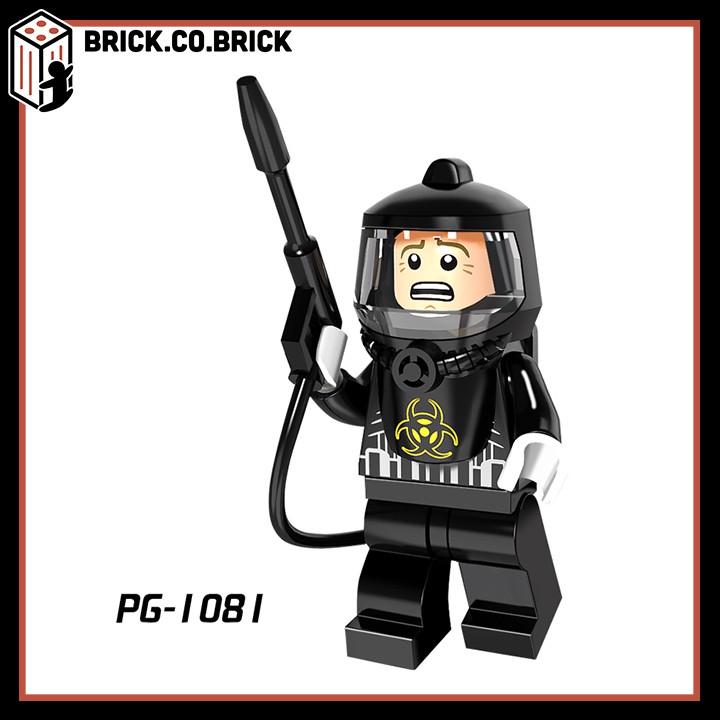 Đồ chơi lắp ráp minifigure nhân vật nhân viên mặc đồ bảo hộ xử lí hóa chất hạt nhân PG8081