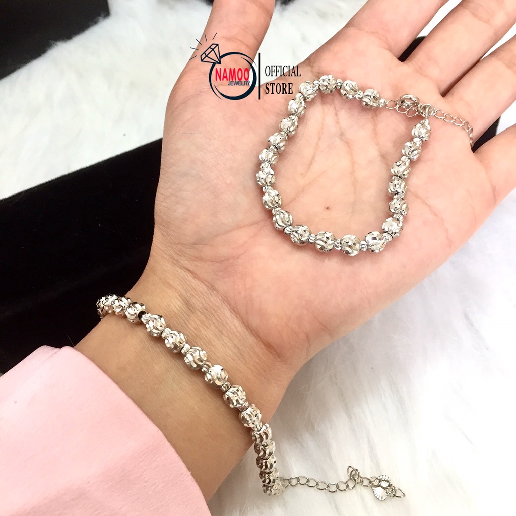 Lắc tay Bạc Nữ, Lắc Bi Bạc L277 Cao Cấp Có khóa điều chỉnh độ rộng 40-70 kg Namoo Jewelry
