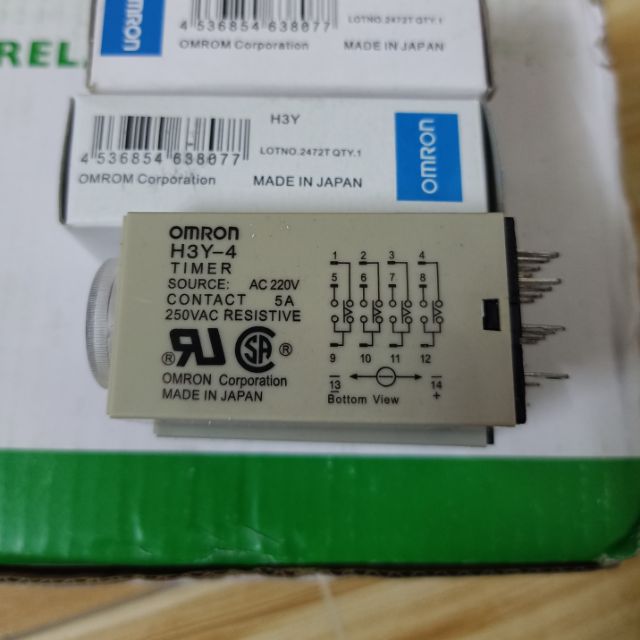 Relay, rơ le thời gian H3Y-2/ H3Y-4  220V, 1giây, 5 giây, 10 giây, 60 giây