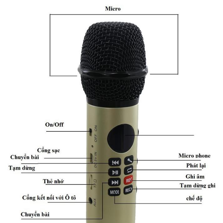 [GIÁ SẬP SÀN] Micro kèm loa karaoke Bluetooth L 598 không dây - Bh 6 tháng 1 đổi 1 - BH 6 THÁNG