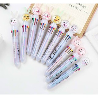 Bút bi 10 ngòi hình thú có kim cương siêu cute bút hoạt hình bút dễ thương