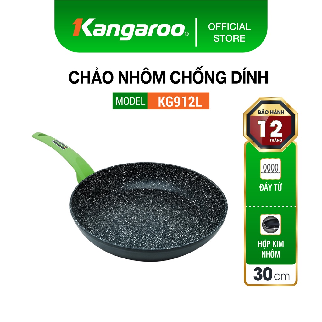 Chảo nhôm vân đá đáy từ  30cm Kangaroo KG912L