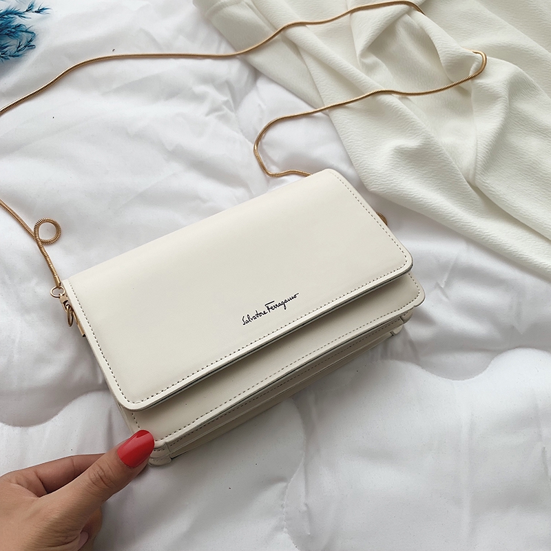 Túi đeo chéo vai chất lượng cao dây xích mảnh thanh lịch thời trang Pháp xuân hè 2020