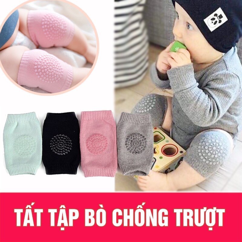 Tất bảo vệ đầu gối có chống trượt cho bé tập bò đủ màu