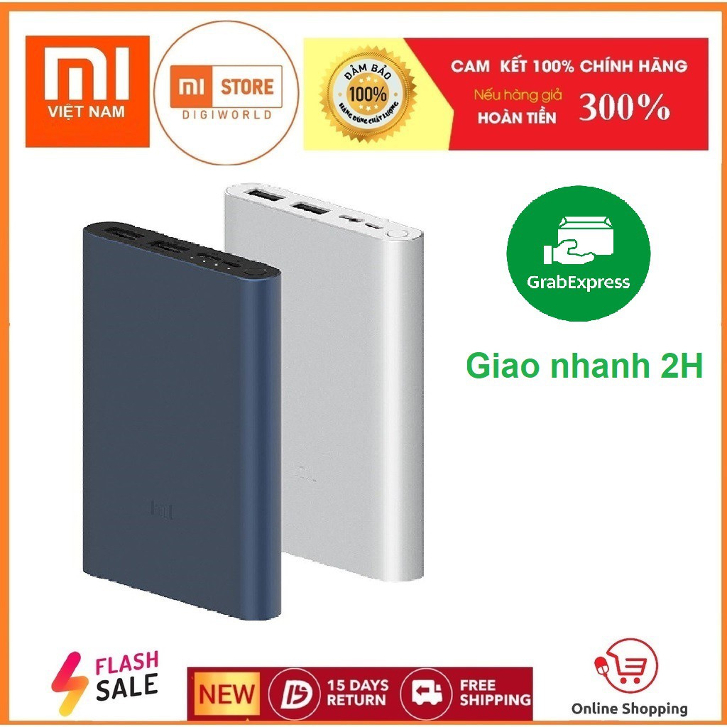 Pin sạc dự phòng Xiaomi 10000mAh Gen 3 - Chính hãng Digiworld