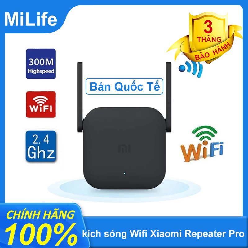 Kích sóng Wifi Xiaomi Repeater PRO băng thông 300 Mbps -DC3030 Chính Hãng
